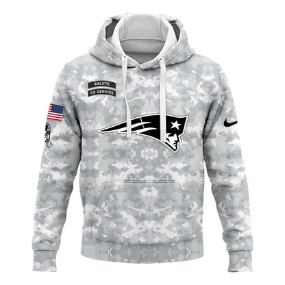 New England Patriots Arctic Camo 2024 Salute to Service Club Hoodie 2024 Limited Edition, Salute to Service 2024