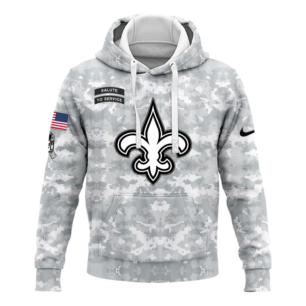 New Orleans Saints Arctic Camo 2024 Salute to Service Club Hoodie 2024 Limited Edition, Salute to Service 2024