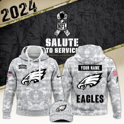 Philadelphia Eagles Arctic Camo 2024 Salute to Service Club Hoodie 2024 Limited Edition, Salute to Service 2024