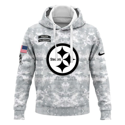 Pittsburgh Steelers Arctic Camo 2024 Salute to Service Club Hoodie 2024 Limited Edition, Salute to Service 2024