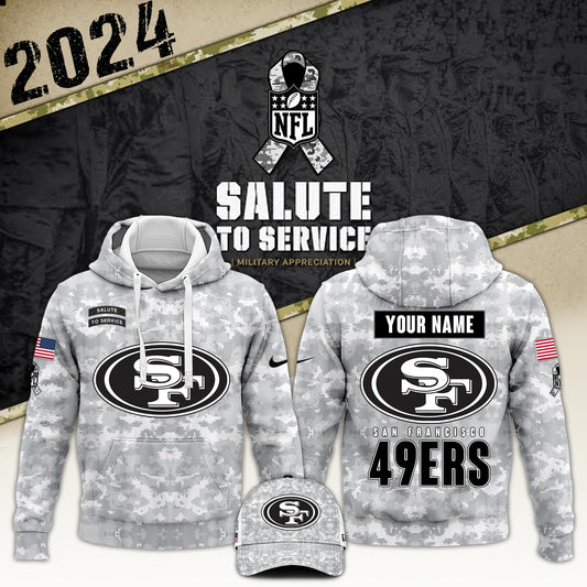 San Francisco 49ers Arctic Camo 2024 Salute to Service Club Hoodie 2024 Limited Edition, Salute to Service 2024