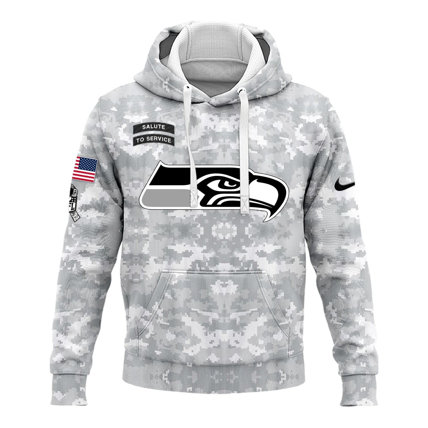 Seattle Seahawks Arctic Camo 2024 Salute to Service Club Hoodie 2024 Limited Edition, Salute to Service 2024