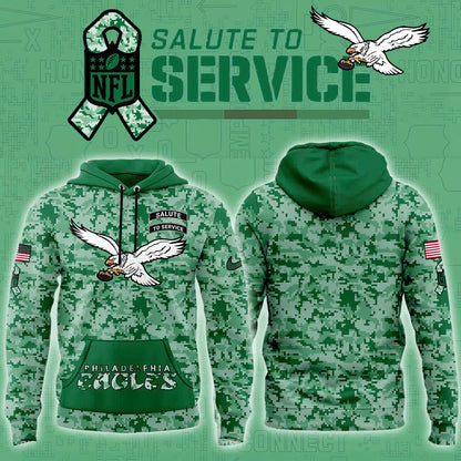 Philadelphia Eagles Kenlly Green Arctic Camo 2024 Salute to Service Club Fleece Pullover Hoodie, Salute to Service 2024