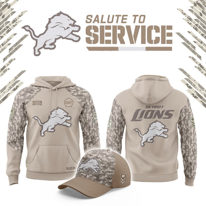 Detroit Lions 2024 Salute to Service Club Fleece Edition Hoodie, Salute to Service 2024