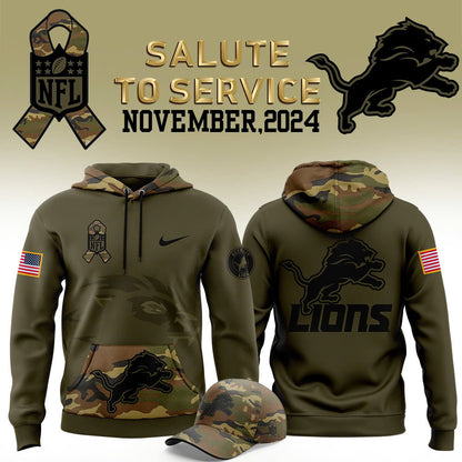 Detroit Lions 2024 Salute to Service Club Fleece Edition Hoodie, Salute to Service 2024