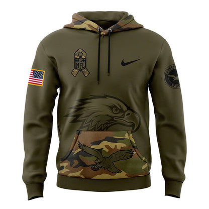 Men Philadelphia Eagles Camo 2024 Salute to Service Club Fleece Pullover Hoodie, Salute to Service 2024