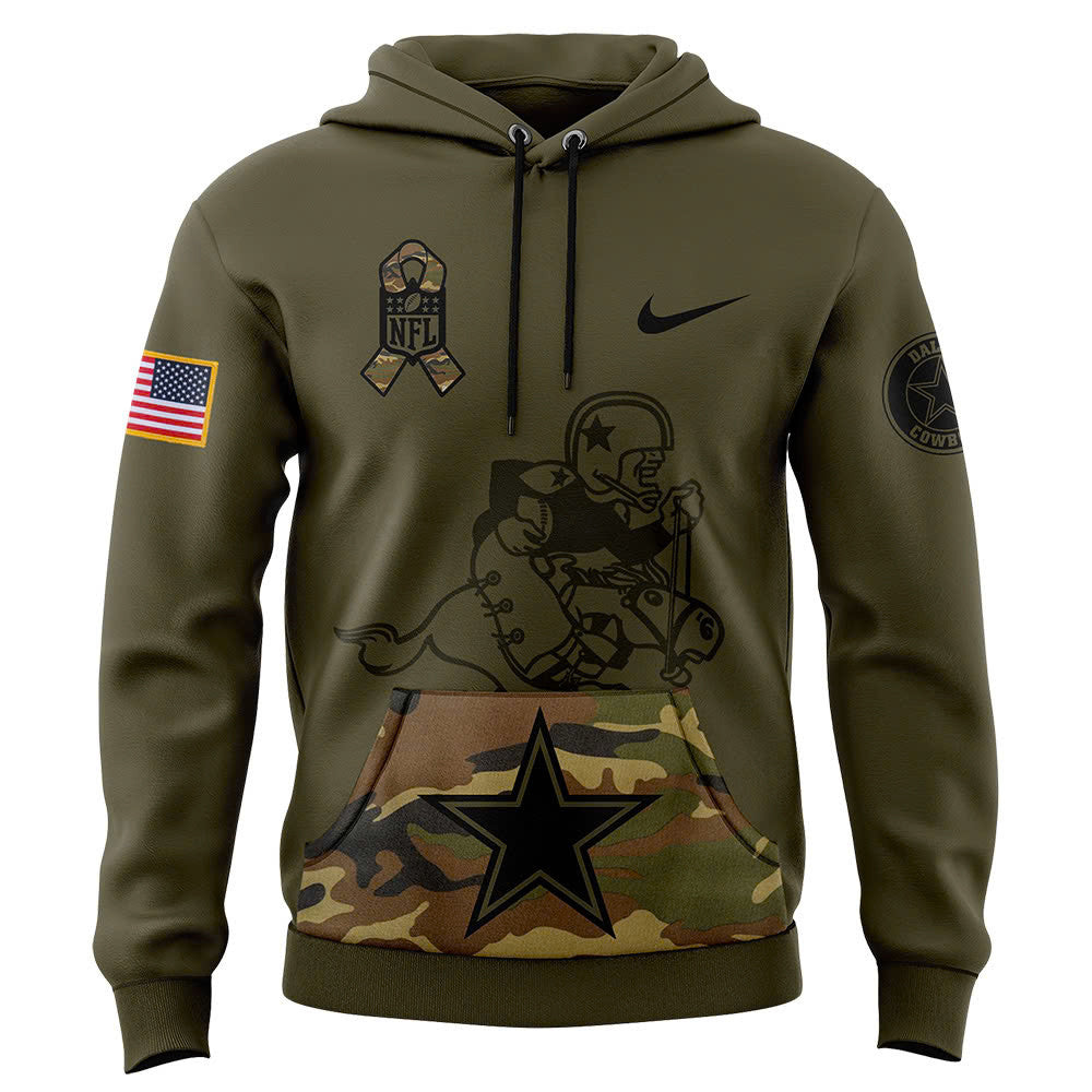 Men Dallas Cowboys Camo 2024 Salute to Service Club Fleece Pullover Hoodie, Salute to Service 2024