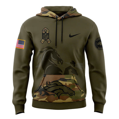 Men Denver Broncos Camo 2024 Salute to Service Club Fleece Pullover Hoodie, Salute to Service 2024