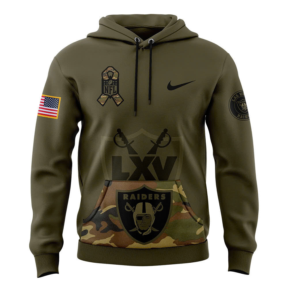 Men Las Vegas Raiders Camo 2024 Salute to Service Club Fleece Pullover Hoodie, Salute to Service 2024