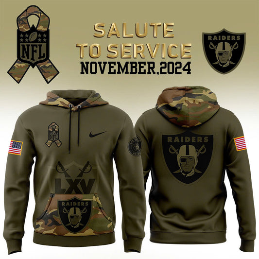 Las Vegas Raiders Camo 2024 Salute to Service Club Fleece Pullover Hoodie, Salute to Service 2024