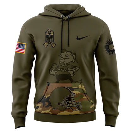 Men Cleveland Browns Camo 2024 Salute to Service Club Fleece Pullover Hoodie, Salute to Service 2024