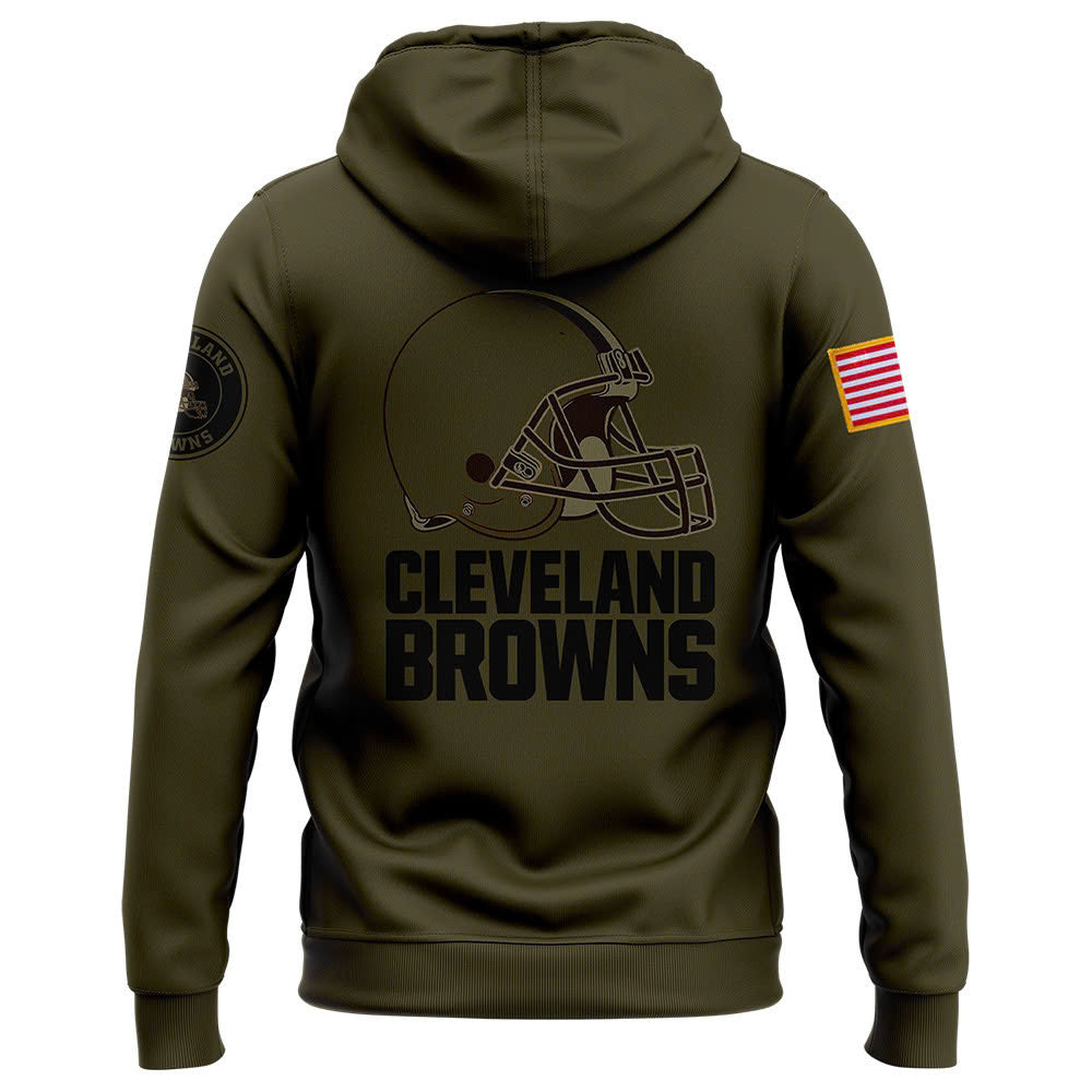 Men Cleveland Browns Camo 2024 Salute to Service Club Fleece Pullover Hoodie, Salute to Service 2024