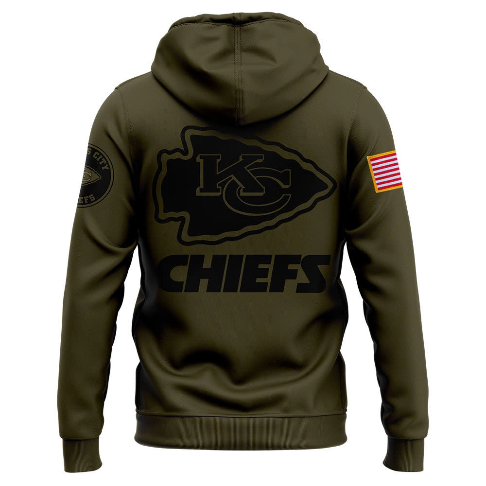 Men Kansas City Chiefs Camo 2024 Salute to Service Club Fleece Pullover Hoodie, Salute to Service 2024