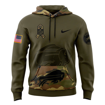 Men Buffalo Bills Camo 2024 Salute to Service Club Fleece Pullover Hoodie, Salute to Service 2024