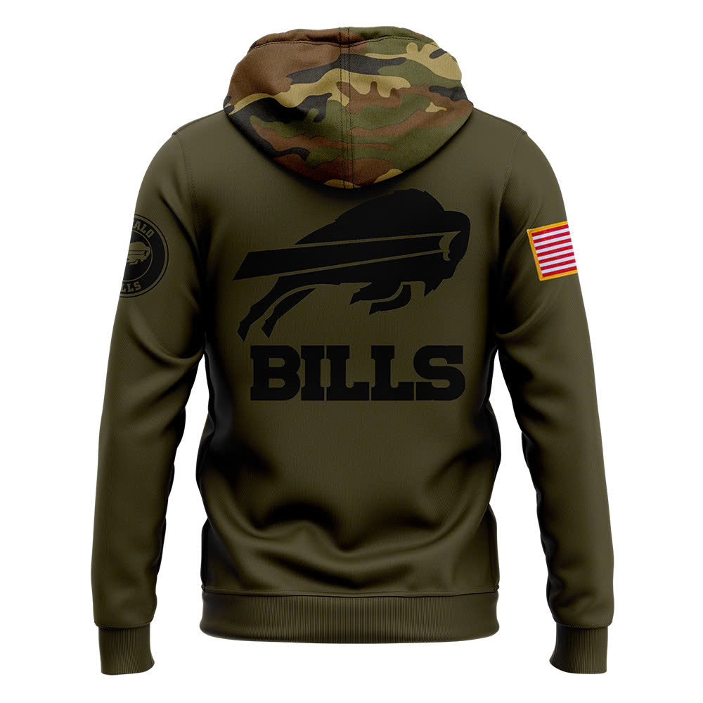 Men Buffalo Bills Camo 2024 Salute to Service Club Fleece Pullover Hoodie, Salute to Service 2024