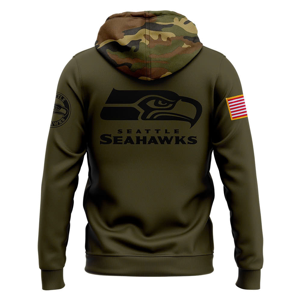 Men Seattle Seahawks Camo 2024 Salute to Service Club Fleece Pullover Hoodie, Salute to Service 2024