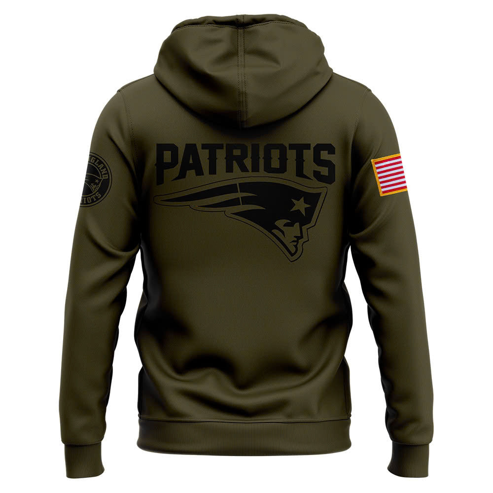 Men New England Patriots Camo 2024 Salute to Service Club Fleece Pullover Hoodie, Salute to Service 2024