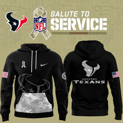 Men Arctic Camo Houston Texans 2024 Salute to Service Club Fleece Pullover Hoodie, Salute to Service 2024