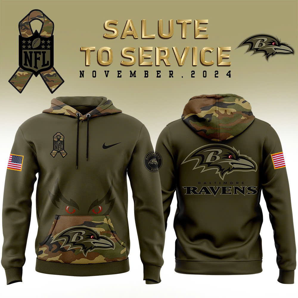 Full Team Camo 2024 Salute to Service Club Fleece Pullover Hoodie, Salute to Service 2024