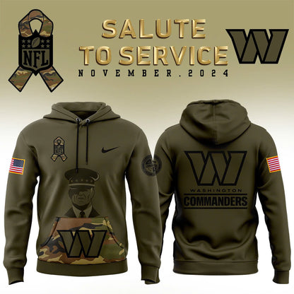 Men Washington Commanders Camo 2024 Salute to Service Club Fleece Pullover Hoodie, Salute to Service 2024