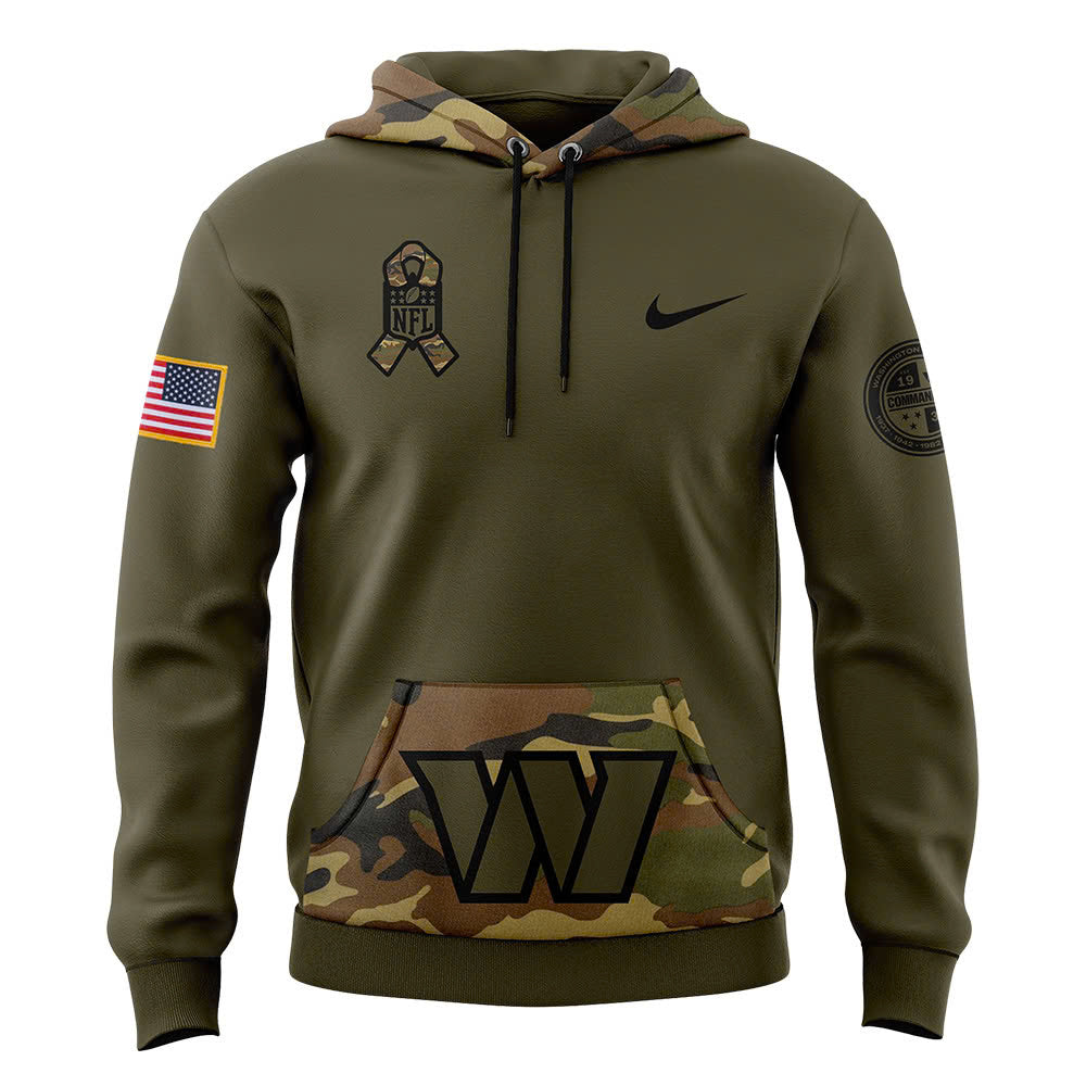 Men Washington Commanders Camo 2024 Salute to Service Club Fleece Pullover Hoodie, Salute to Service 2024