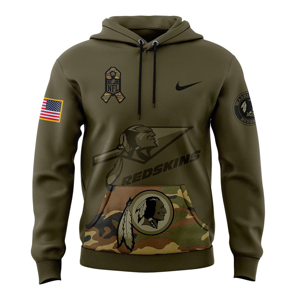 Men Washington Commanders Camo 2024 Salute to Service Club Fleece Pullover Hoodie, Salute to Service 2024