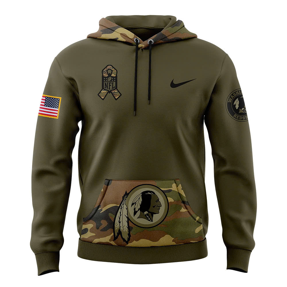 Men Washington Commanders Camo 2024 Salute to Service Club Fleece Pullover Hoodie, Salute to Service 2024