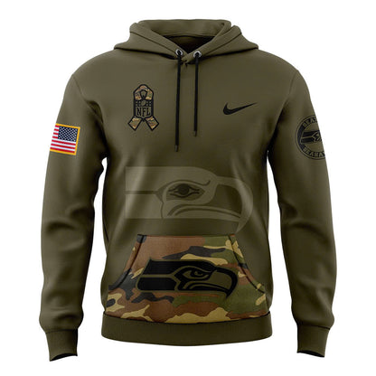 Men Seattle Seahawks Camo 2024 Salute to Service Club Fleece Pullover Hoodie, Salute to Service 2024