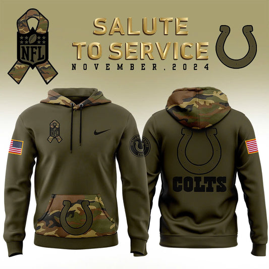 Men Indianapolis Colts Camo 2024 Salute to Service Club Fleece Pullover Hoodie, Salute to Service 2024