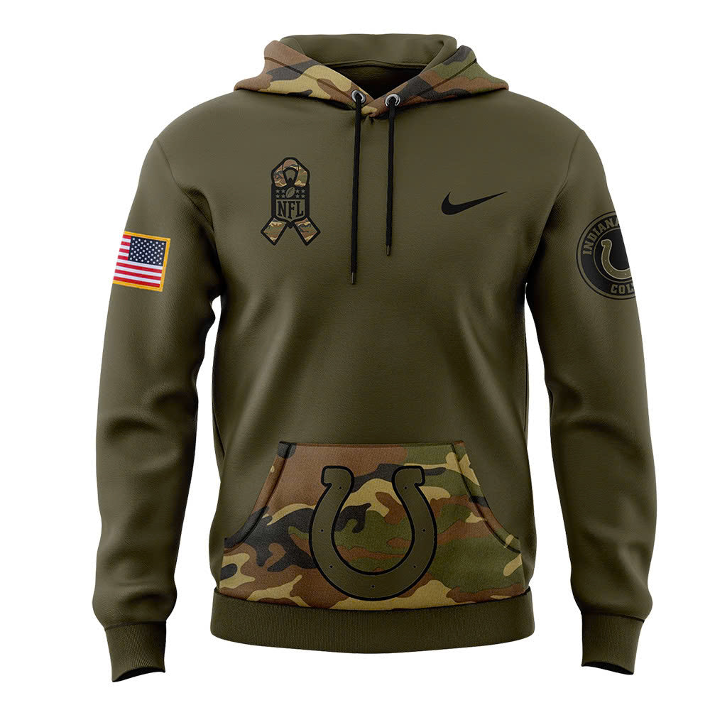 Men Indianapolis Colts Camo 2024 Salute to Service Club Fleece Pullover Hoodie, Salute to Service 2024