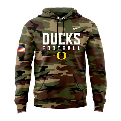 Oregon Football 2024 Salute to Service Club Fleece Pullover Hoodie