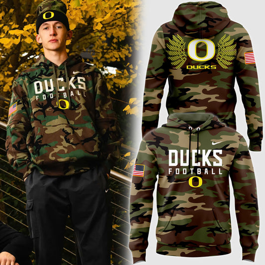 Oregon Football 2024 Salute to Service Club Fleece Pullover Hoodie, Salute to Service 2024