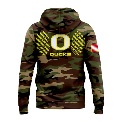 Oregon Football 2024 Salute to Service Club Fleece Pullover Hoodie, Salute to Service 2024