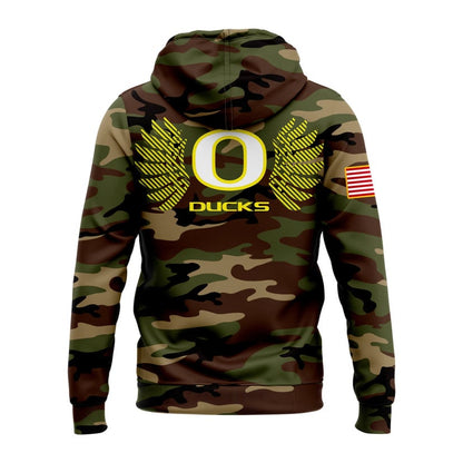 Oregon Football 2024 Salute to Service Club Fleece Pullover Hoodie