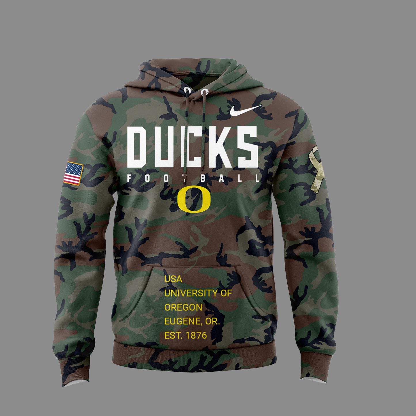 Oregon Football 2024 Salute to Service Club Fleece Pullover Hoodie, Salute to Service 2024