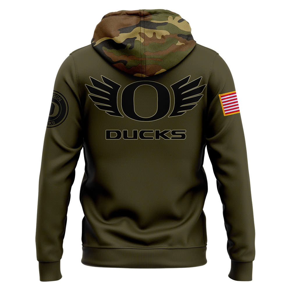 Men Oregon Ducks Football Camo 2024 Salute to Service Club Fleece Pullover Hoodie, Salute to Service 2024