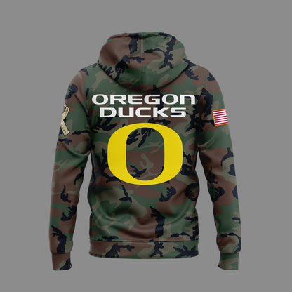 Men Oregon Ducks Football Camo 2024 Salute to Service Club Fleece Pullover Hoodie, Salute to Service 2024