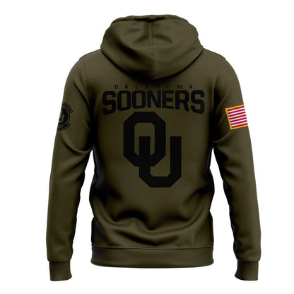 Oklahoma Sooners Football Camo 2024 Salute to Service Club Fleece Pullover Hoodie, Salute to Service 2024