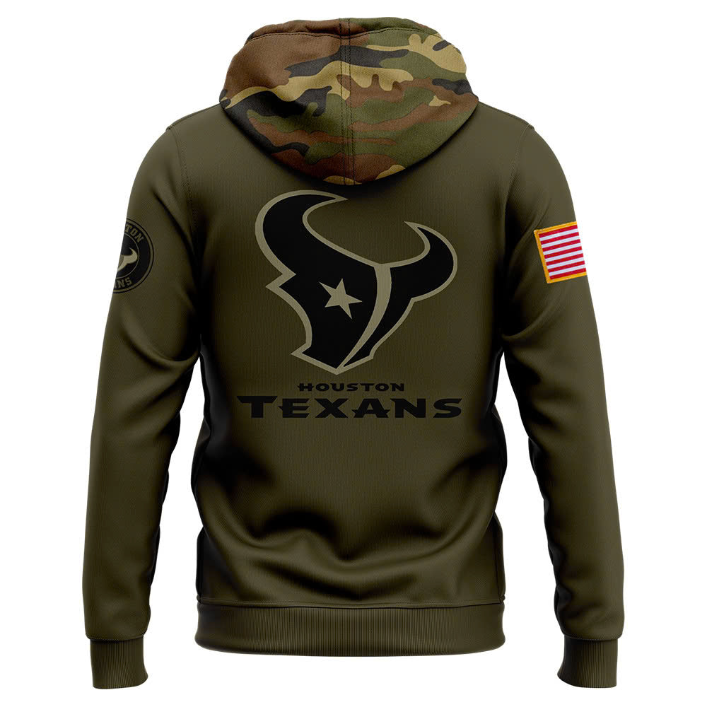 Men Houston Texans Camo 2024 Salute to Service Club Fleece Pullover Hoodie, Salute to Service 2024