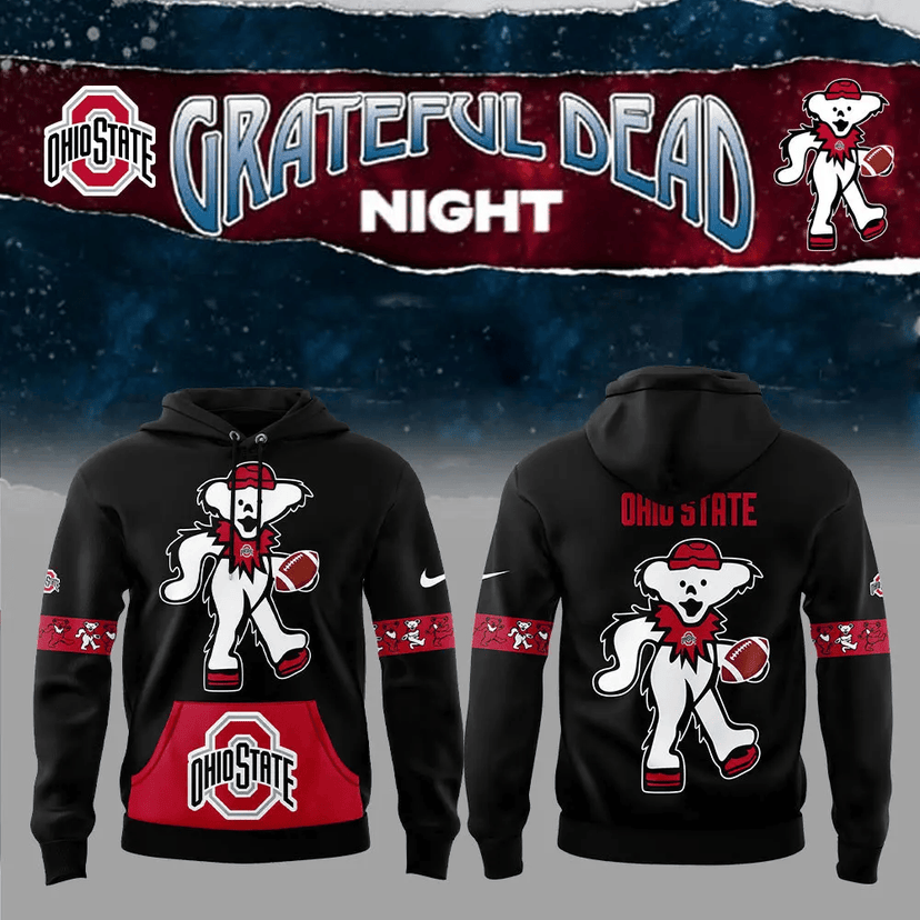 Limited Edition Ohio State Football Grateful Dead Night Hoodie