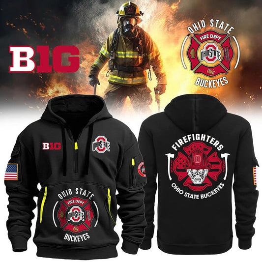 Ohio State Buckeyes x 2024 Firefighter Appreciation Night Premium Limited Half Zip Hoodie