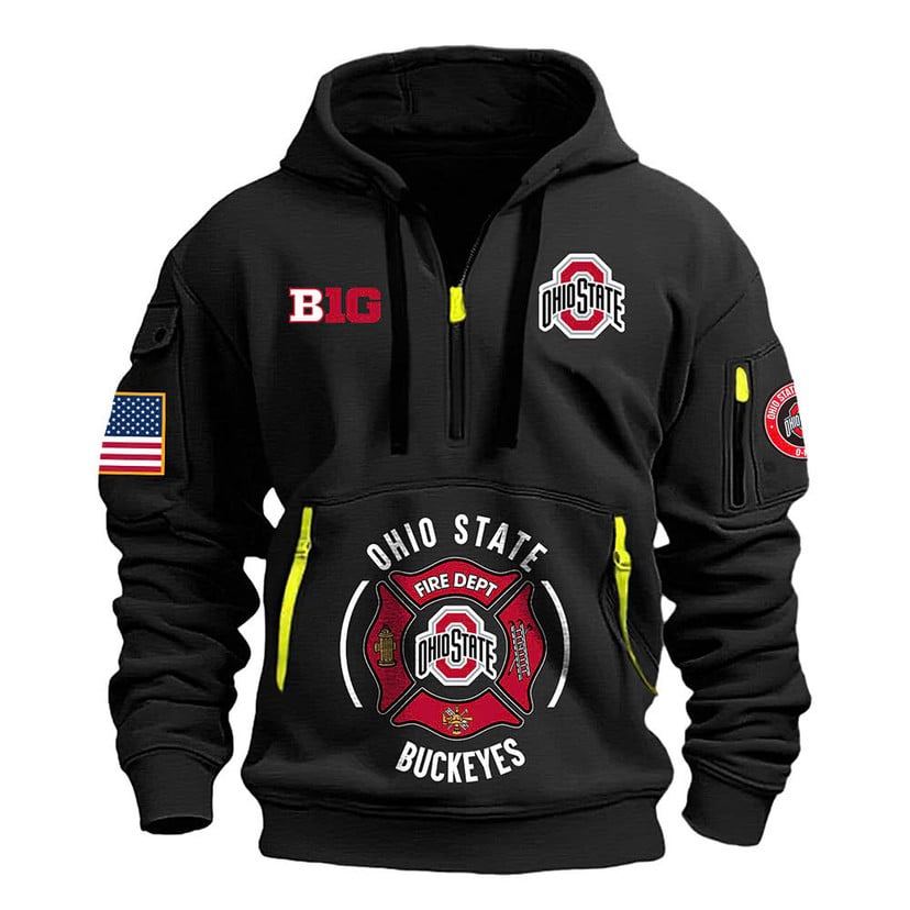 Ohio State Buckeyes x 2024 Firefighter Appreciation Night Premium Limited Half Zip Hoodie