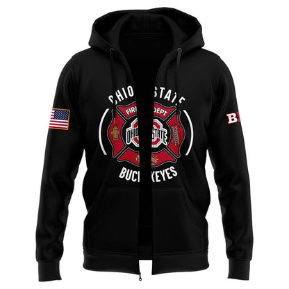 Ohio State Buckeyes x 2024 Firefighter Appreciation Night Premium Limited Pullover Zip Hoodie