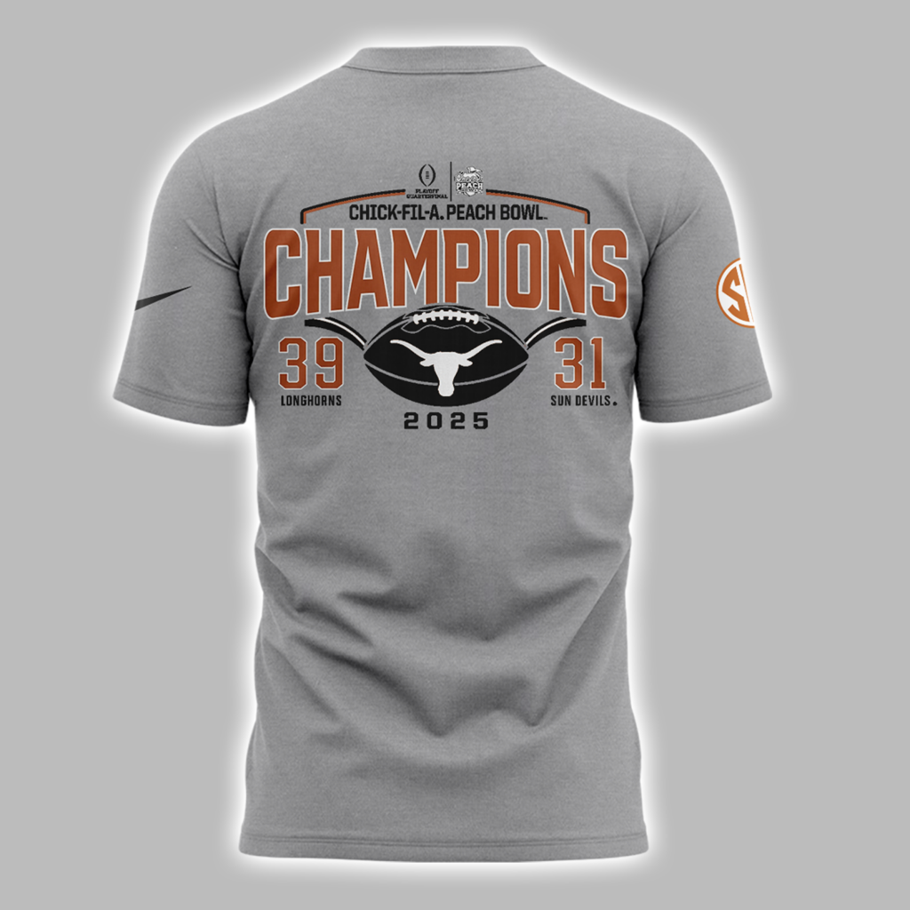 Limited Edition Texas Longhorns College Football Playoff 2025 Peach Bowl Champions TShirt