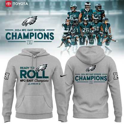 Limited Edition Philadelphia Eagles NFC EAST CHAMPIONS Gray Hoodie 2024