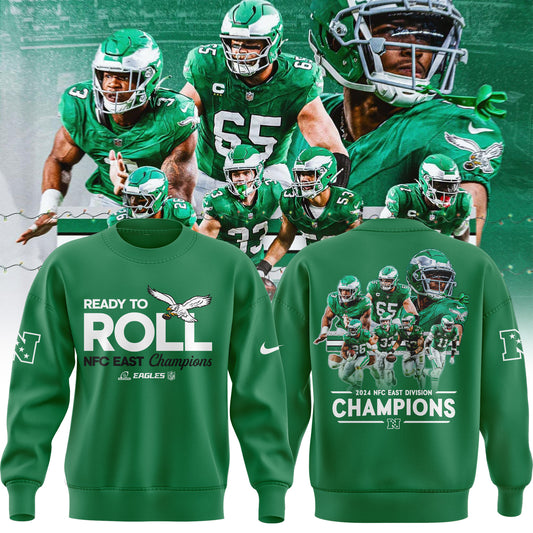 Limited Edition Philadelphia Eagles NFC EAST CHAMPIONS Kelly Green Sweatshirt 2024