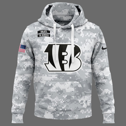 Special Arctic Camo Salute to Service Club Fleece Pullover Hoodie Custom Name Number