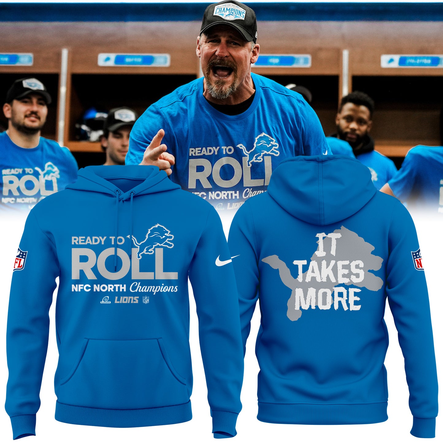 Detroit Lions 2024 NFC North Division Champions Hoodie