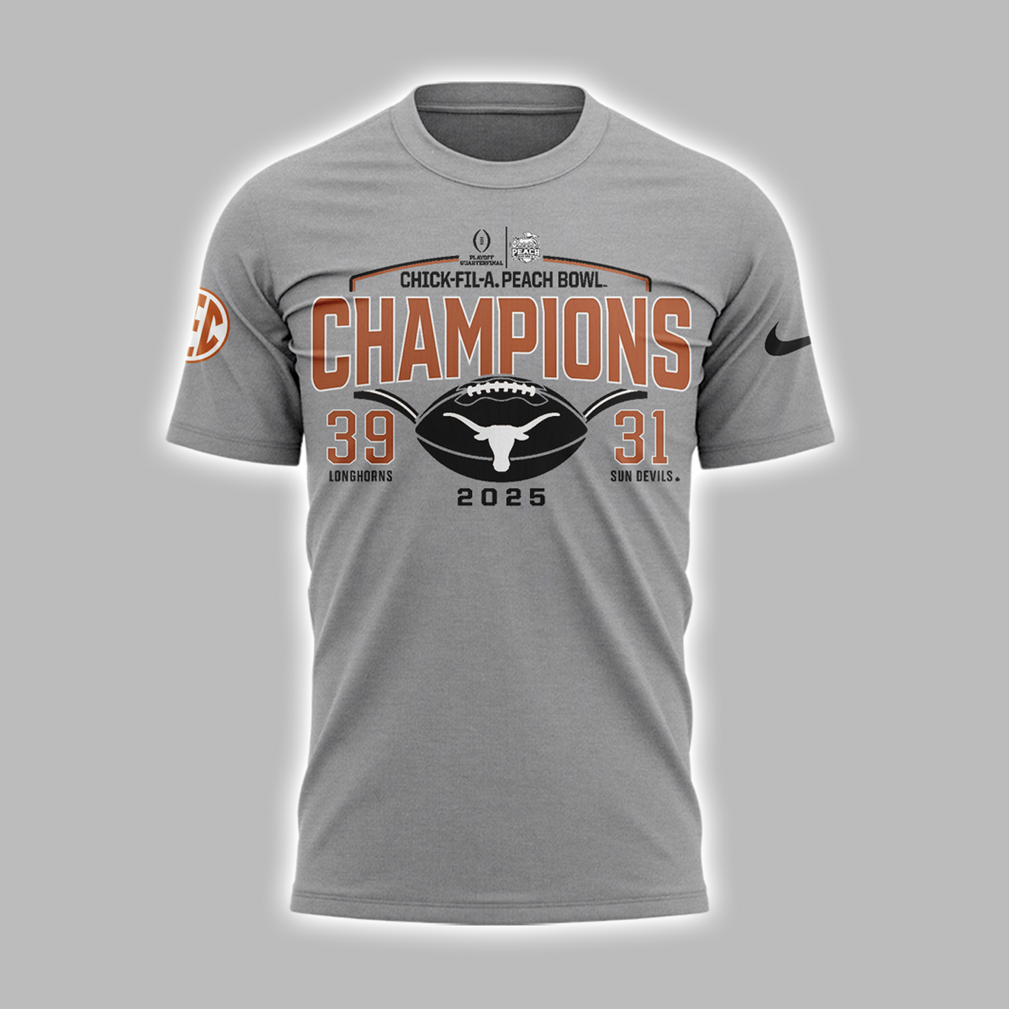 Limited Edition Texas Longhorns College Football Playoff 2025 Peach Bowl Champions TShirt