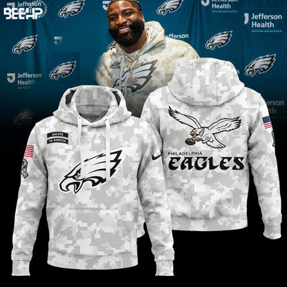 Philadelphia Eagles Arctic Camo 2024 Salute to Service Club Hoodie 2024 Limited Edition, Salute to Service 2024